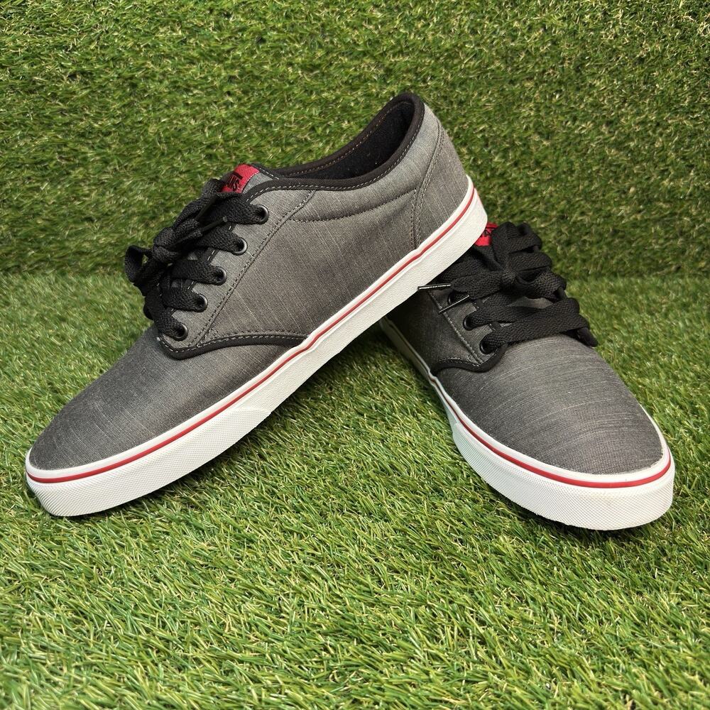 Vans Men's Atwood Textile Black/Chili Skate Shoes Size 13